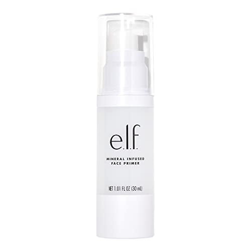 e.l.f., Hydrating Face Primer, Lightweight, Long Lasting, Creamy, Hydrates, Smooths, Fills in Pores and Fine Lines, Natural Matte Finish, Infused with Vitamin E, 0.47 Oz