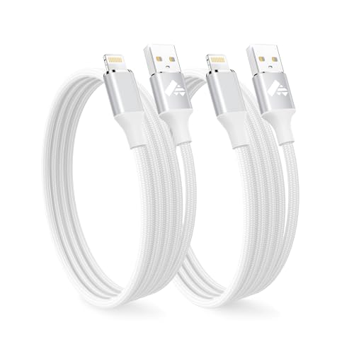 Aioneus iPhone Charger Cable 2M, MFi Certified Lightning Cable Fast Charging iPhone Cable Lead Nylon Lightning to USB Cable for iPhone 14 13 12 11 Pro Max XS XR X 8 7 6 Plus 5 SE