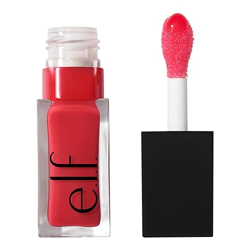 e.l.f. Glow Reviver Lip Oil, Nourishing Tinted Lip Oil For A High-Shine Finish, Infused With Jojoba Oil, Vegan & Cruelty-Free, Rose Envy