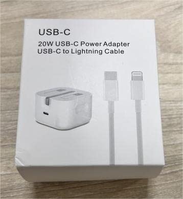 iPhone Charger Cable and Plug, iPhone Fast Charger 20W PD 3.0 USB C Wall Charger Plug with 1M iPhone Fast Charging Cable USB C Fast Charger Compatible with Phone 14 13 12 11 Pro Max X XR Xs 8, Pad