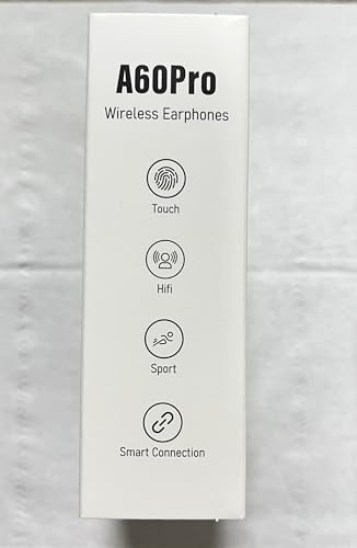 Wireless Earbuds,Wireless Earphones Bluetooth 5.3 in Ear with 4 Mic ENC Calls Noise Cancelling Wireless Headphones Mini LED Display HiFi Stereo 42H Playtime Bluetooth Earbuds Touch Control/IP6/White