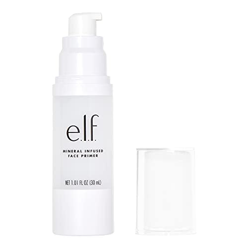 e.l.f., Hydrating Face Primer, Lightweight, Long Lasting, Creamy, Hydrates, Smooths, Fills in Pores and Fine Lines, Natural Matte Finish, Infused with Vitamin E, 0.47 Oz