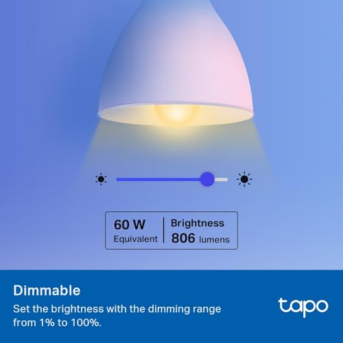 Tapo Smart Bulb, Smart WiFi LED Light, B22, 8.3W, Works with Amazon Alexa(Echo and Echo Dot) and Google Home, Colour-Changeable, No Hub Required (Tapo L530B) [Energy Class F], Multicolor