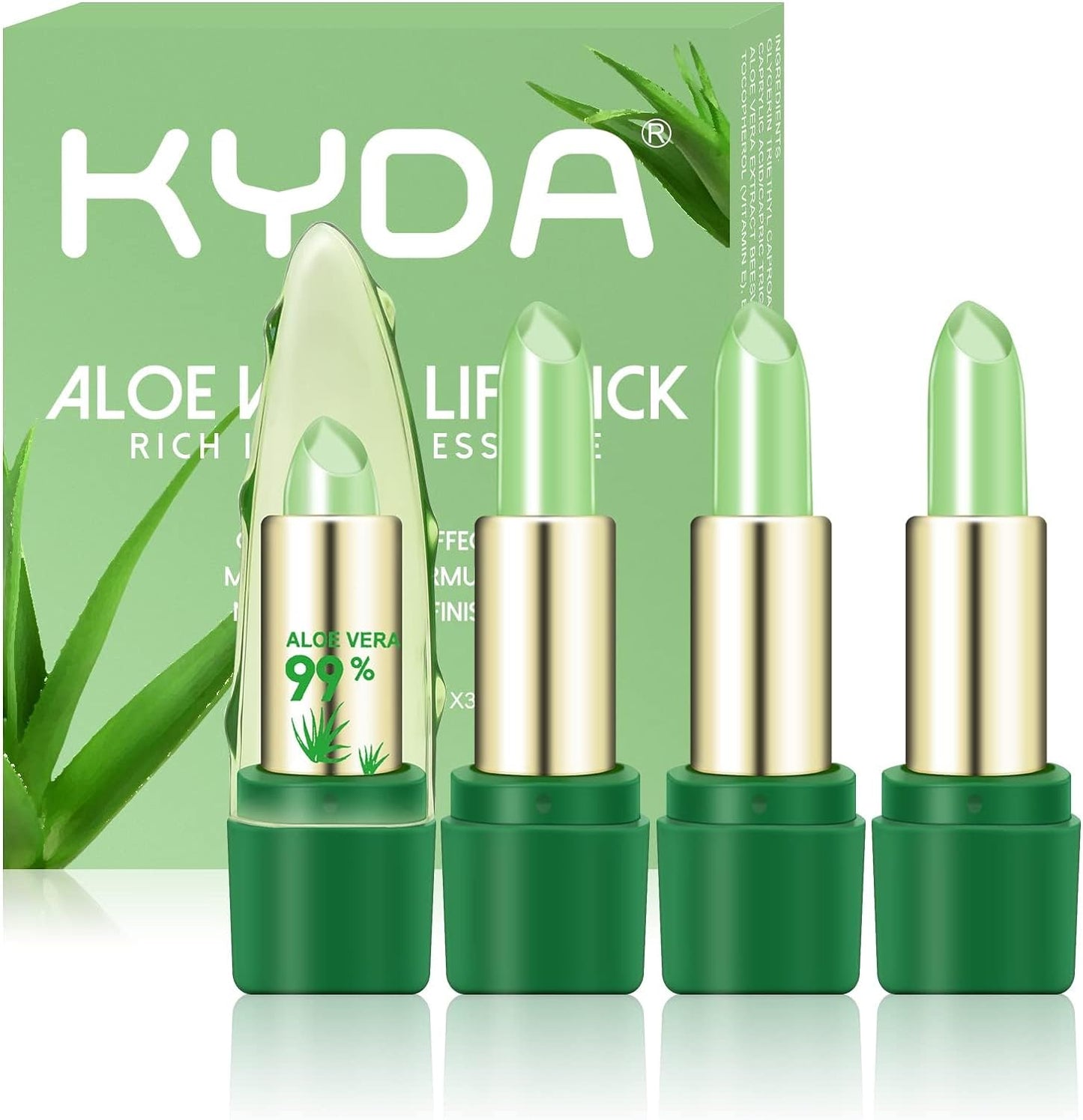 Aloe Vera Lipstick 3 Pcs , Magic Temperature Color Change Blam Moisturizing