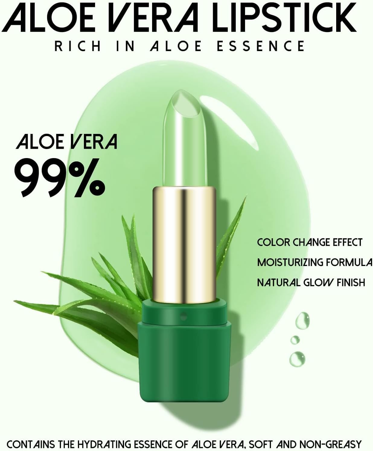 Aloe Vera Lipstick 3 Pcs , Magic Temperature Color Change Blam Moisturizing