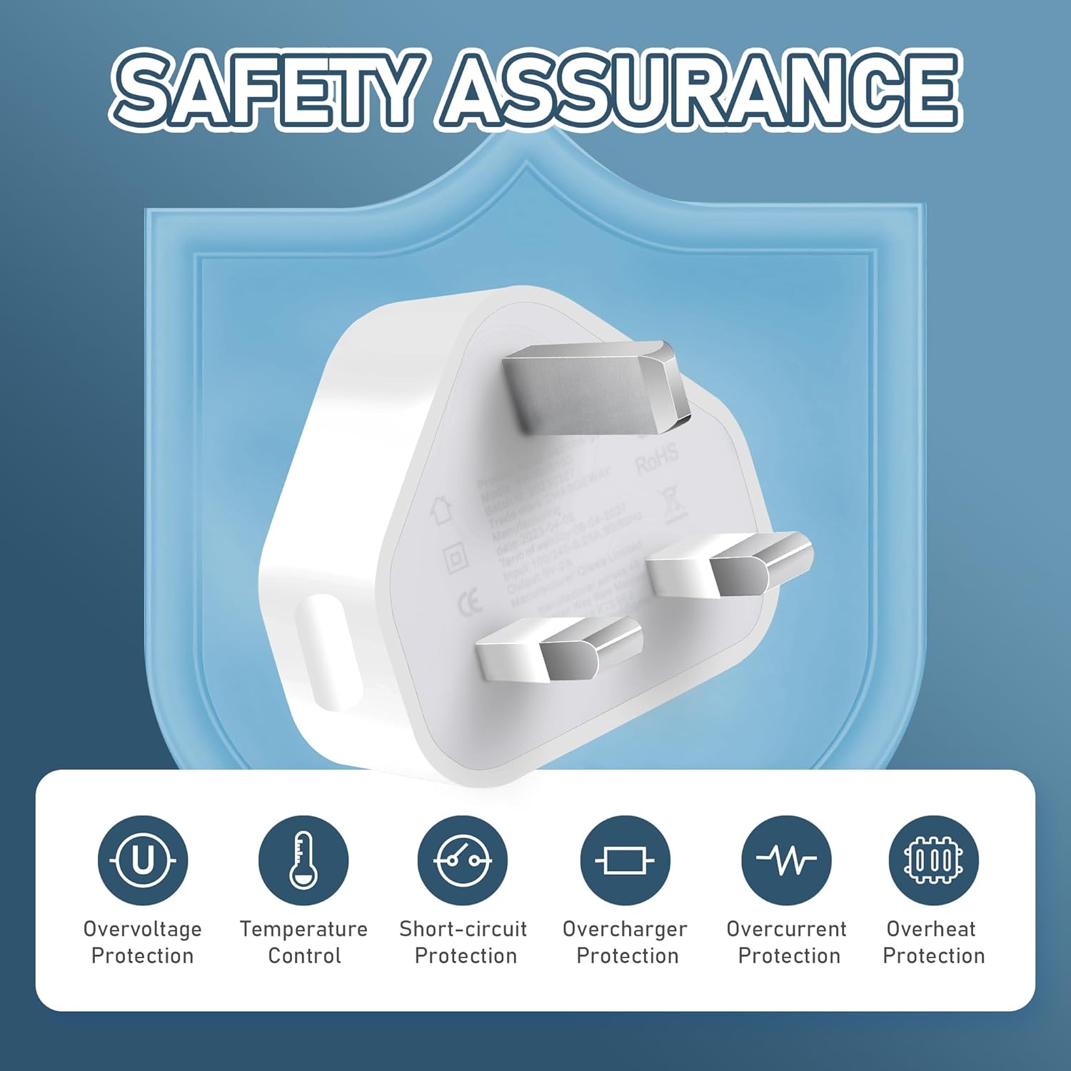3 pack White Usb Plug For iphone