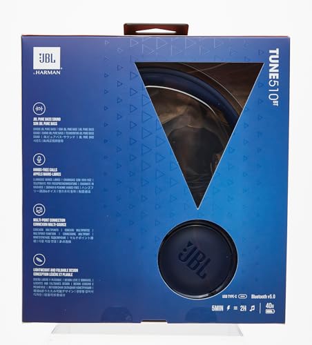 JBL Tune510BT - Wireless on-ear headphones featuring Bluetooth 5.0, up to 40 hours battery life and speed charge, in black