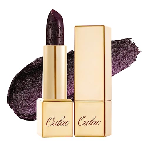 OULAC Metallic Shine Glitter Lipstick, Nude High Impact Lipcolor, Lightweight Soft and Ultra Hydrating, Long Lasting, Vegan & Cruelty-Free, Full-Coverage Lip Color 4.3 g/0.15 Sahara Gold(10)