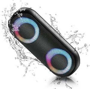 NOTABRICK Bluetooth Speaker with Lights, Portable Speakers Wireless Bluetooth 5.0,30W Loud Stereo Sound,IPX7 Waterproof,Long Playtime,100ft Bluetooth Range (Black)