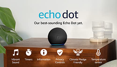 Echo Dot (5th generation, 2022 release) | Big vibrant sound Wi-Fi and Bluetooth smart speaker with Alexa | Deep Sea Blue