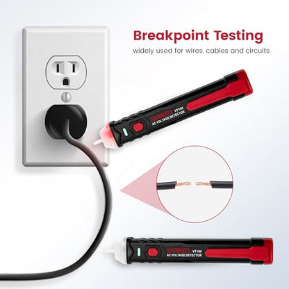 KAIWEETS Electrical Tester Pen – Non-Contact Voltage Detector with Buzzer Alarm, LED Indicator & Wire Breakpoint Finder