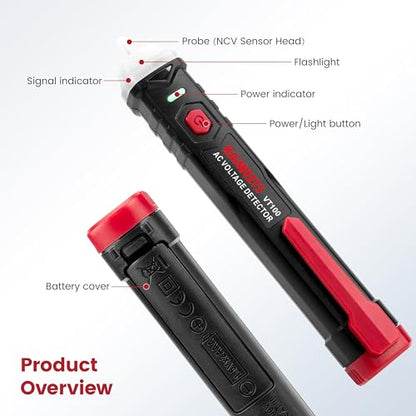 KAIWEETS Electrical Tester Pen – Non-Contact Voltage Detector with Buzzer Alarm, LED Indicator & Wire Breakpoint Finder