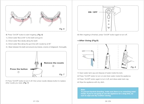 Water Dental Flosser for Teeth Cordless: COSLUS Portable Oral Irrigator 300ML 5 Jet Tips Rechargeable Tooth Flosser Teeth Braces Pick IPX7 Waterproof Irrigation Cleaner for Travel Home