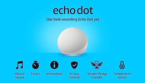 Echo Dot (5th generation, 2022 release) | Big vibrant sound Wi-Fi and Bluetooth smart speaker with Alexa | Deep Sea Blue