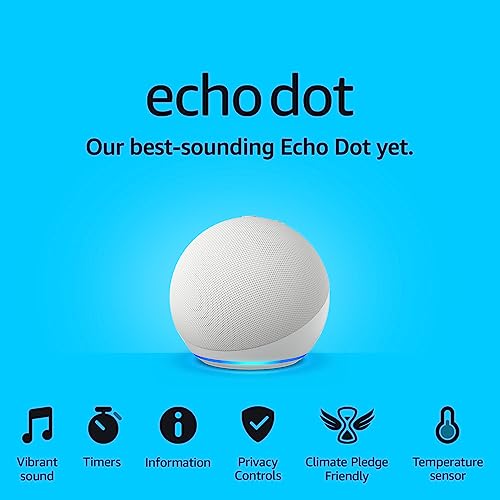 Echo Dot (5th generation, 2022 release) | Big vibrant sound Wi-Fi and Bluetooth smart speaker with Alexa | Deep Sea Blue