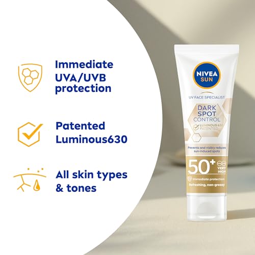 NIVEA Sun UV Face Shine Control SPF 50 Cream (50ml), Sun Cream Protects Against UVA/UVB Rays and Premature Skin Ageing, Sunscreen for Delicate Facial Skin