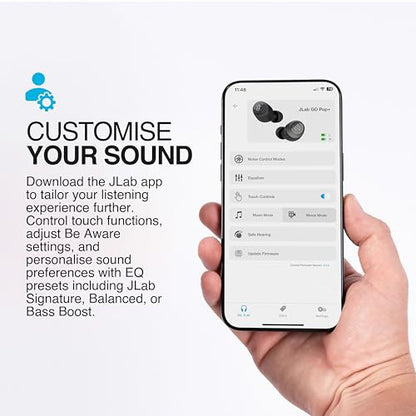 JLab Go Air Pop+ True Wireless Earbuds – Bluetooth Earphones with 35H Playtime, USB-C Charging Case, EQ3 Sound & Multipoint, Black