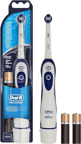 Oral-B Pro-Expert Electric Toothbrushes For Adults, Mothers Day Gifts For Her / Him, 1 Handle, 1 Precision Clean Toothbrush Head, 2 Batteries, 1 Mode with 2D Cleaning, Blue & White