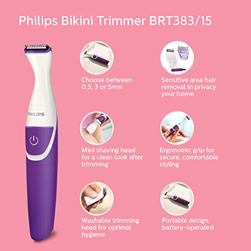 Philips BRT383/15 BikiniGenie Trimmer, Purple