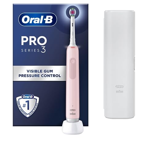 Oral-B Pro 3 Electric Toothbrush For Adults, 1 Cross Action Toothbrush Head & Travel Case, 3 Modes with Teeth Whitening, 2 Pin EU Plug, 3500, Black, Oral B (Packaging may vary)