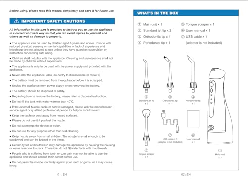 Water Dental Flosser for Teeth Cordless: COSLUS Portable Oral Irrigator 300ML 5 Jet Tips Rechargeable Tooth Flosser Teeth Braces Pick IPX7 Waterproof Irrigation Cleaner for Travel Home