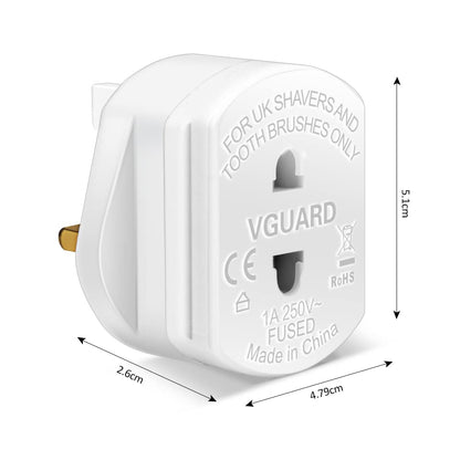 Tusreda UK to European Plug Adapter – USB-C Fast Charger, Grounded Type E/F Travel Adapter for Spain, France, Germany & More