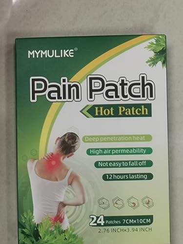 MYMULIKE 24Pcs Pain Relief Heat Patches – Fast-Acting, Long-Lasting Relief for Back, Neck, Shoulder & Knee Pain