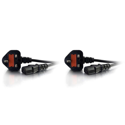 C2G 88513 2 Metre UK Power Cable (IEC320C13 to BS 1363) 6 Foot Kettle Lead/Power Cord, Black