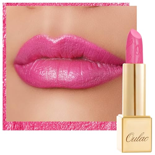 OULAC Metallic Shine Glitter Lipstick, Nude High Impact Lipcolor, Lightweight Soft and Ultra Hydrating, Long Lasting, Vegan & Cruelty-Free, Full-Coverage Lip Color 4.3 g/0.15 Sahara Gold(10)