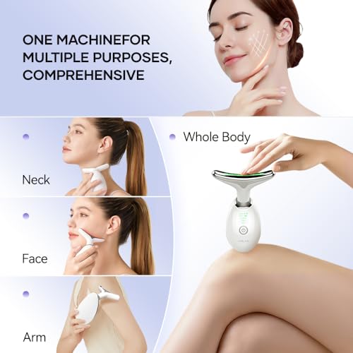 ANLAN Face Massager, Anti-Wrinkle Face Device with 3 Modes 45°C for SkinTightening & Neck Lifting EMS Massage Face Toning Firming for Women