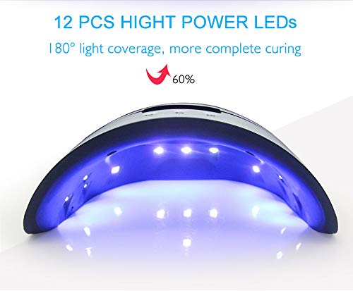 LED UV Nail Lamps for Gel Nail Polish Nail Dryer Curing Lamp with 3 Timers Auto Sensor LED Digital Display USB Plug Carry Convenient