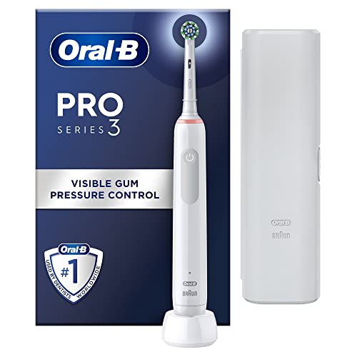 Oral-B Pro 3 Electric Toothbrush For Adults, 1 Cross Action Toothbrush Head & Travel Case, 3 Modes with Teeth Whitening, 2 Pin EU Plug, 3500, Black, Oral B (Packaging may vary)