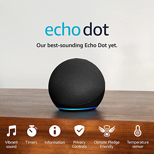 Echo Dot (5th generation, 2022 release) | Big vibrant sound Wi-Fi and Bluetooth smart speaker with Alexa | Deep Sea Blue