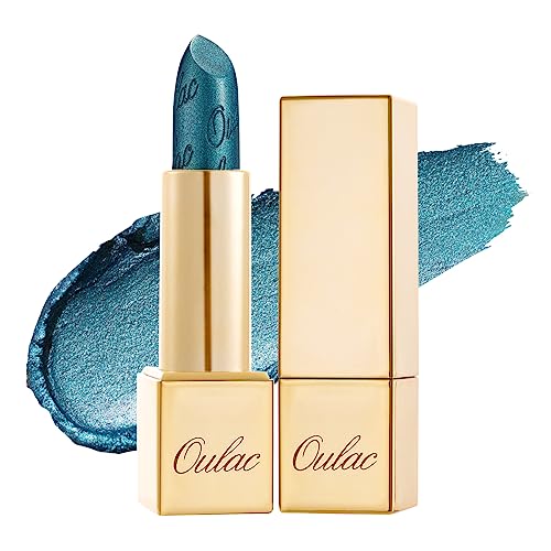 OULAC Metallic Shine Glitter Lipstick, Nude High Impact Lipcolor, Lightweight Soft and Ultra Hydrating, Long Lasting, Vegan & Cruelty-Free, Full-Coverage Lip Color 4.3 g/0.15 Sahara Gold(10)