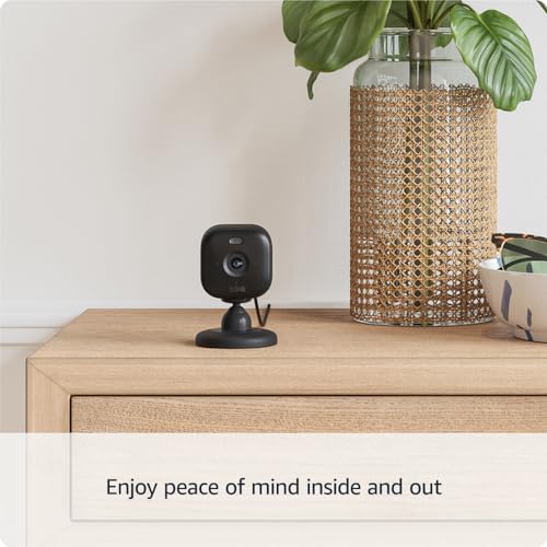 All-New Blink Mini 2 – Plug-in smart security camera, HD night view in colour, built-in spotlight, two-way audio, motion detection, works with Alexa (Black)