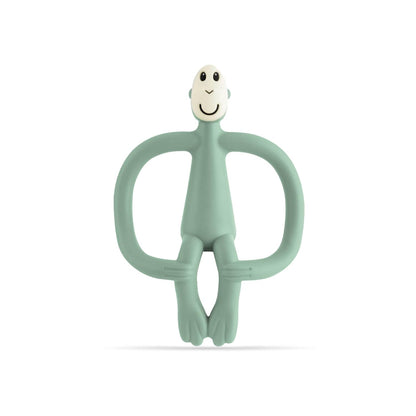 Matchstick Monkey, Original Teether & Gel Applicator, Antimicrobial Silicone Teething Toys for Baby, Easy to Grip, BPA Free, 3 Months Old+, 10.5 cm, Green Monkey