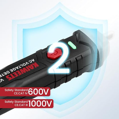 KAIWEETS Electrical Tester Pen – Non-Contact Voltage Detector with Buzzer Alarm, LED Indicator & Wire Breakpoint Finder