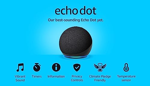 Echo Dot (5th generation, 2022 release) | Big vibrant sound Wi-Fi and Bluetooth smart speaker with Alexa | Deep Sea Blue