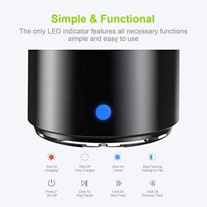 EWA A106 Pro Wireless Mini Bluetooth Speaker with Travel Case – IP67 Waterproof, Custom Bass Radiator, Portable & Loud (Black)