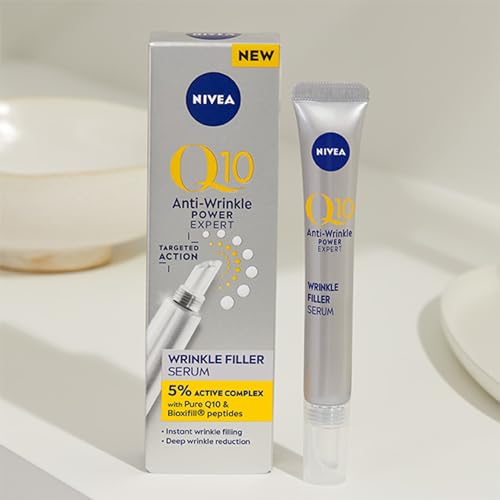 NIVEA Q10 Anti-Wrinkle Power Expert Wrinkle Filler Serum (15ml), Face Serum with Pure Coenzyme Q10 and Bioxifill Peptides Reduces Fine Lines and Wrinkles in 5 Minutes