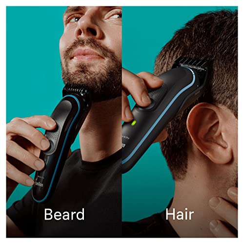 Braun 10-in-1 All-in-One Style Kit Series 5, Male Grooming Kit With Beard Trimmer, Hair Clippers, Nose and Ear Trimmer & Precision Trimmer, Gifts for Men, UK 2 Pin Plug, MGK5445, Black