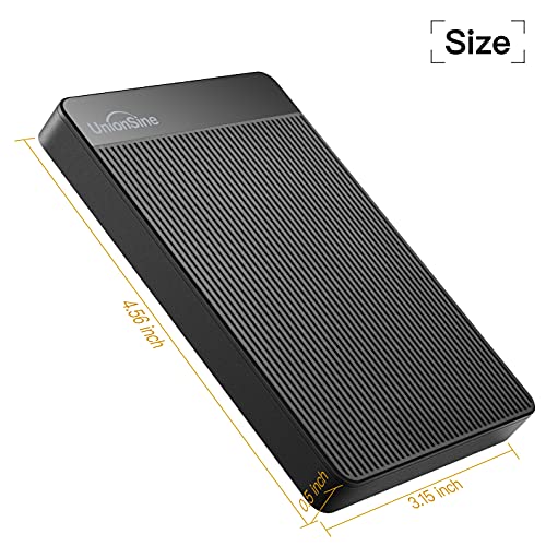 UnionSine External Hard Drive 500GB Ultra Slim Portable USB 3.0 HDD StorageCompatible for PC,Mac, Laptop, Xbox, Xbox one, PS4(Black) HD2510