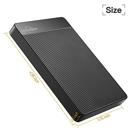 UnionSine External Hard Drive 500GB Ultra Slim Portable USB 3.0 HDD StorageCompatible for PC,Mac, Laptop, Xbox, Xbox one