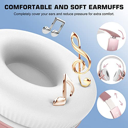 Moobesthy Wireless Headphones Over Ear, Bluetooth Headphones Over Ear, 60H Playtime Headphones Wireless Bluetooth with 6 EQ Modes, Headphones with Mic
