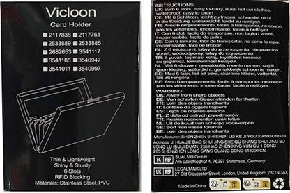 Vicloon Metal Card Holder Wallet,Ultra Thin Stainless Steel Metal Wallets RFID Blocking Credit Card Wallet Holder for Men & Women,Best Card Protector