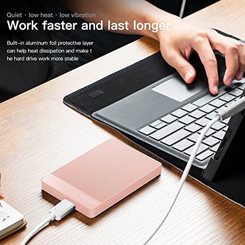 UnionSine External Hard Drive 500GB Ultra Slim Portable USB 3.0 HDD StorageCompatible for PC,Mac, Laptop, Xbox, Xbox one, PS4(Black) HD2510