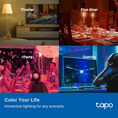 Tapo Smart Bulb, Smart WiFi LED Light, B22, 8.3W, Works with Amazon Alexa(Echo and Echo Dot) and Google Home, Colour-Changeable, No Hub Required (Tapo L530B) [Energy Class F], Multicolor