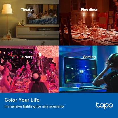 Tapo Smart Bulb, Smart WiFi LED Light, B22, 8.3W, Works with Amazon Alexa(Echo and Echo Dot) and Google Home, Colour-Changeable, No Hub Required (Tapo L530B) [Energy Class F], Multicolor