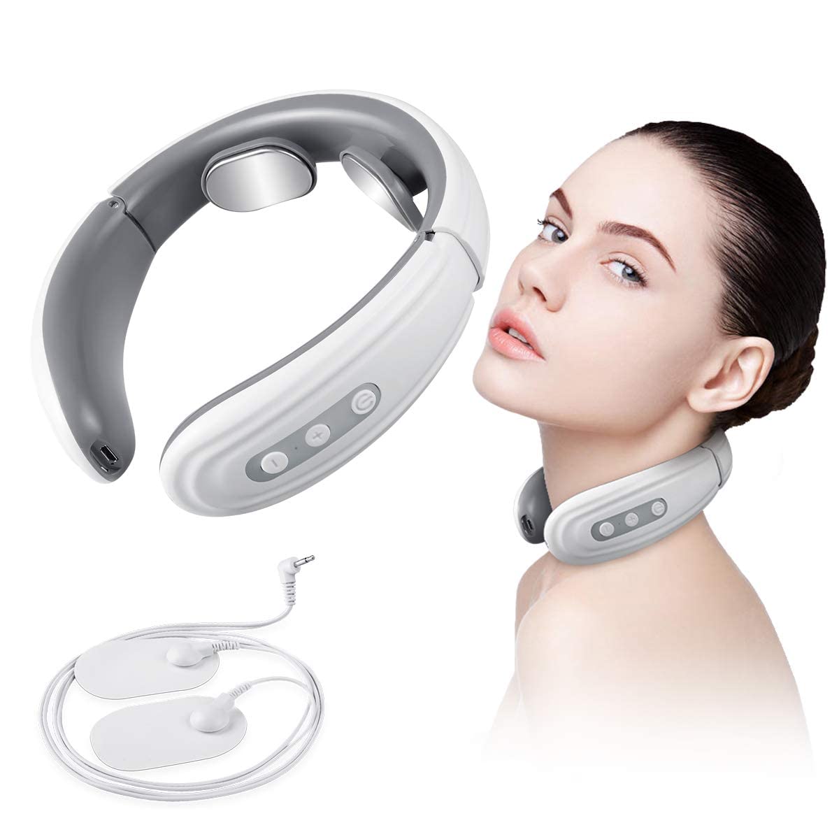 Neck Massager for Neck Pain,Intelligent Portable Neck Massager with Heat Function,USB Charging Neck Relax Massager,Massage at Home,Outdoor,for Women and Men