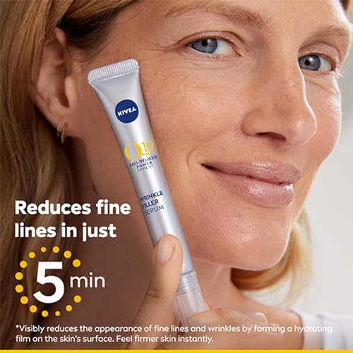 NIVEA Q10 Anti-Wrinkle Power Expert Wrinkle Filler Serum (15ml), Face Serum with Pure Coenzyme Q10 and Bioxifill Peptides Reduces Fine Lines and Wrinkles in 5 Minutes